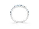 White gold Chevron Marquise and Round Aquamarine Open Band with Prong Setting_9