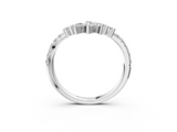 White gold Chevron Marquise and Round Diamond Open Band with Prong Setting_116