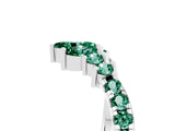 White gold Chevron Marquise and Round Green Sapphire Open Band with Prong Setting_11