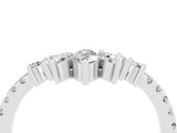 White gold Chevron Marquise and Round Moissanite Open Band with Prong Setting_10