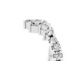 White gold Chevron Marquise and Round Moissanite Open Band with Prong Setting_11
