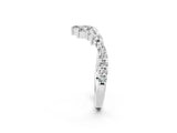 White gold Chevron Marquise and Round Moissanite Open Band with Prong Setting_8