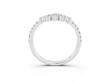 White gold Chevron Marquise and Round Moissanite Open Band with Prong Setting_9