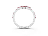 White gold Chevron Marquise and Round Morganite Open Band with Prong Setting_9
