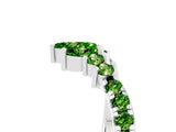 White gold Chevron Marquise and Round Peridot Open Band with Prong Setting_11