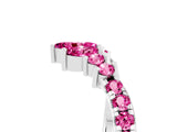 Silver Chevron Marquise and Round Pink Sapphire Open Band with Prong Setting