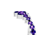 White gold Chevron Marquise and Round Tanzanite Open Band with Prong Setting_11