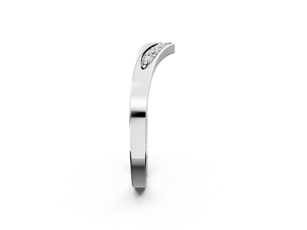 Platinum Chevron Pavé Round Diamond Twist Band