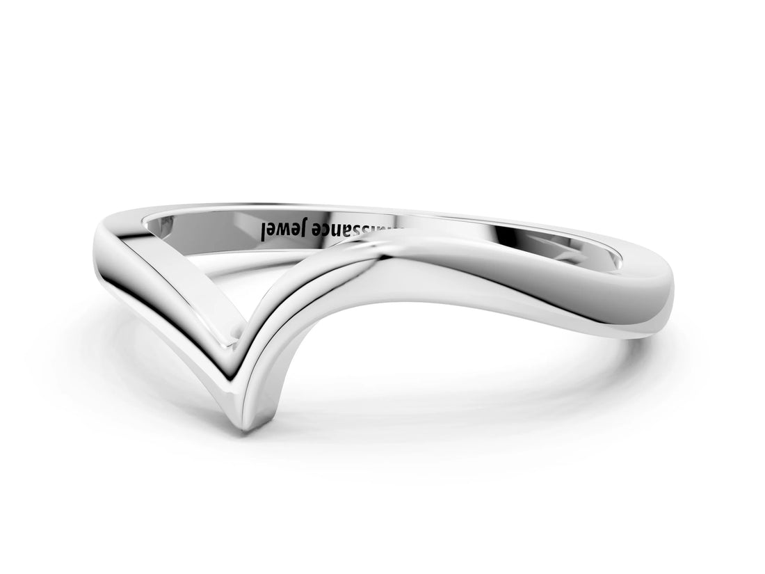White gold Chevron V-Shaped Contour Band_12
