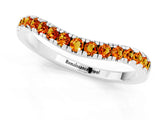White gold Citrine Pavé Curved Wedding Band_7