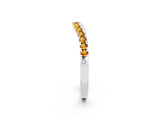 White gold Citrine Pavé Curved Wedding Band_8