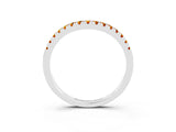 White gold Citrine Pavé Curved Wedding Band_9