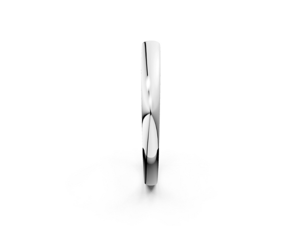 14K White Gold Classic Plain Metal Band