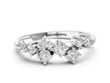 White gold Cluster Diamond Round Cut White Gold Band with Prong Setting_33