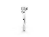 White gold Cluster Diamond Round Cut White Gold Band with Prong Setting_35
