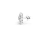White gold Cluster Diamond Round Stud Earrings with Basket Setting_10