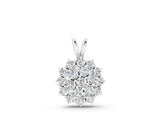 White gold Cluster Round Diamond Prong-Set Pendant_3