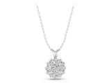 White gold Cluster Round Diamond Prong-Set Pendant_4