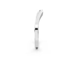 White gold Contoured Solitaire Round Bezel Set Wedding Band_14