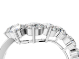 White gold Curved Diamond Cluster Band - Round Stones, Split Shank, Prong Setting_28