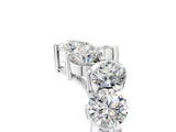 White gold Curved Diamond Cluster Band - Round Stones, Split Shank, Prong Setting_29