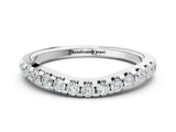 White gold Curved Diamond Half Eternity Band with Round Cut Stones in Pavé Setting_12