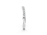 White gold Curved Diamond Half Eternity Band with Round Cut Stones in Pavé Setting_14
