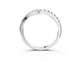 White gold Curved Diamond Half Eternity Band with Round Cut Stones in Pavé Setting_15