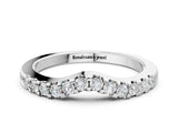 White gold Curved Diamond Half Eternity Ring with Round Cut Stones and Shared Prong Setting_2