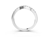 White gold Curved Diamond Half Eternity Ring with Round Cut Stones and Shared Prong Setting_5