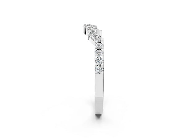 White gold Curved Diamond Pavé Round-Cut Contour Band