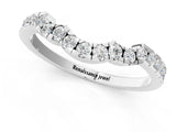 White gold Curved Diamond Pavé Round-Cut Contour Band_52