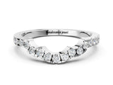 White gold Curved Diamond Pavé Round-Cut Contour Band_57