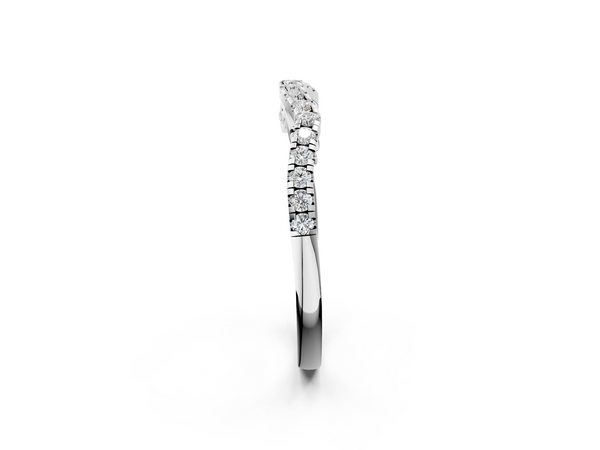 Platinum Curved Diamond Pavé Round Eternity Band with Shared Prong Setting