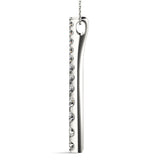 White gold Curved Diamond Pendant with Round Stones in Prong Setting 2