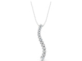 White gold Curved Diamond Pendant with Round Stones in Prong Setting_4
