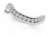 White gold Curved Milgrain Round Diamond Pavé Wedding Band_19