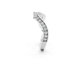 White gold Curved Milgrain Round Diamond Pavé Wedding Band_20