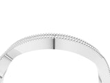 White gold Curved Milgrain Round Diamond Pavé Wedding Band_22