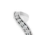 White gold Curved Milgrain Round Diamond Pavé Wedding Band_23