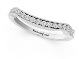 White gold Curved Pavé Diamond Milgrain Band with Round Brilliant Stones_13