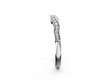 White gold Curved Pavé Diamond Milgrain Band with Round Brilliant Stones_14