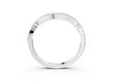 White gold Curved Pavé Diamond Milgrain Band with Round Brilliant Stones_15