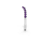 White gold Curved Pavé Round Amethyst Wedding Band with Shared Prong Setting_8