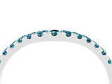 White gold Curved Pavé Round Blue Topaz Wedding Band with Shared Prong Setting_10