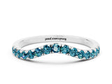 White gold Curved Pavé Round Blue Topaz Wedding Band with Shared Prong Setting_6