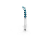 White gold Curved Pavé Round Blue Topaz Wedding Band with Shared Prong Setting_8
