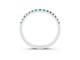 White gold Curved Pavé Round Blue Topaz Wedding Band with Shared Prong Setting_9