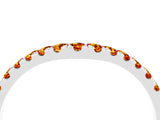 White gold Curved Pavé Round Citrine Wedding Band with Shared Prong Setting_10