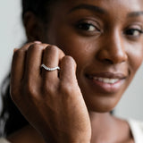 White gold Curved Pavé Round Diamond Eternity Band with Shared Prong Setting_23